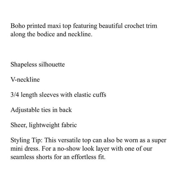 Free People moon child printed crochet inset colorful maxi top M - Picture 11 of 12